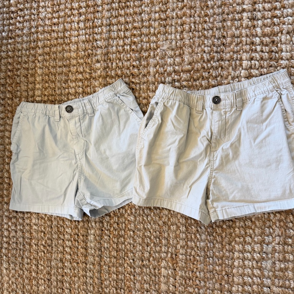 Light Beige & Stone Casual Cotton Shorts - Pair SZ L (14-16)